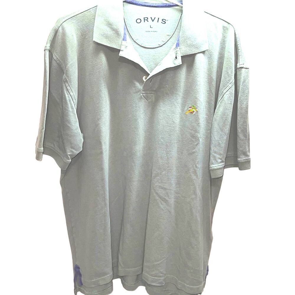 Orvis Large Men's Polo Green Outdoors Hiking Summer